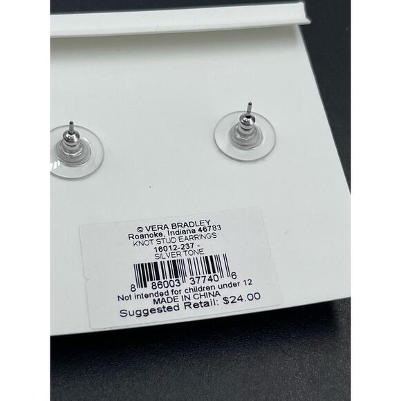 Vera Bradley Silver Tone Love Knot Studs New with Tags - Picture 5 of 8